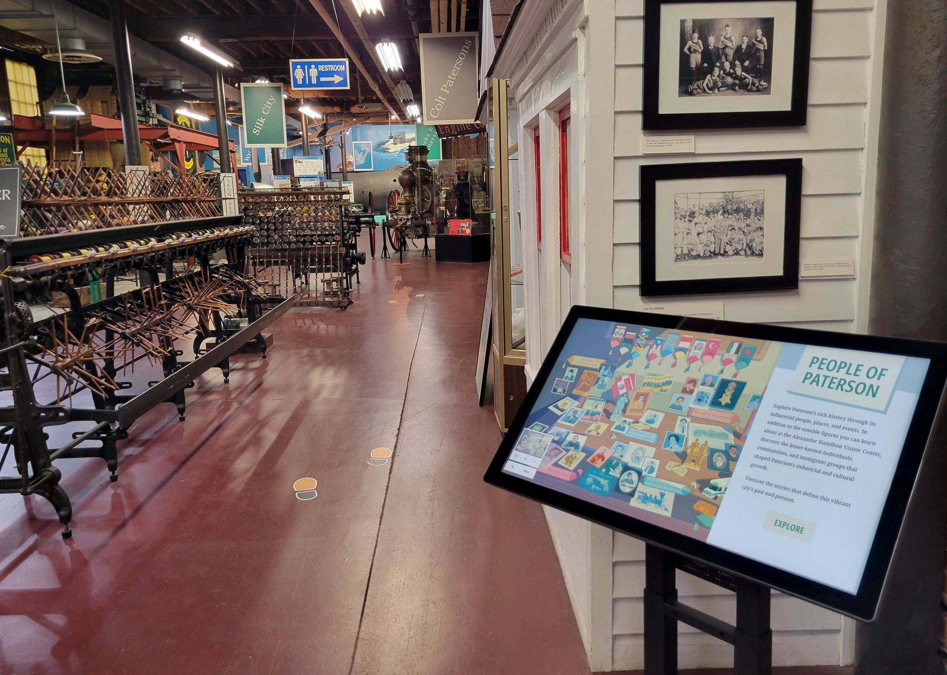 a touchscreen display in a museum